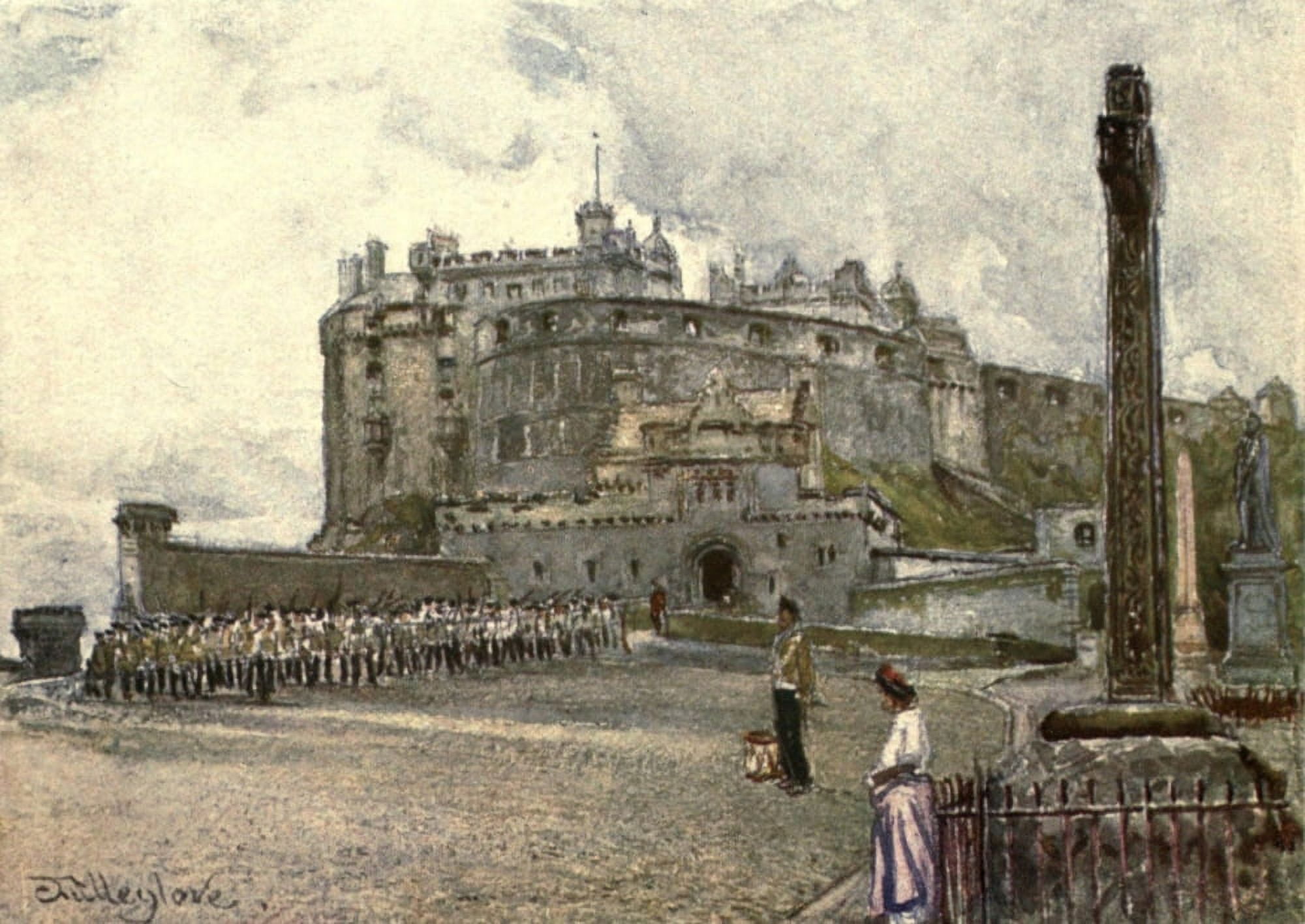 Edinburgh 1904 Edinburgh Castle from the Esplanade Canvas Art - John Fulleylove (18 x 24)