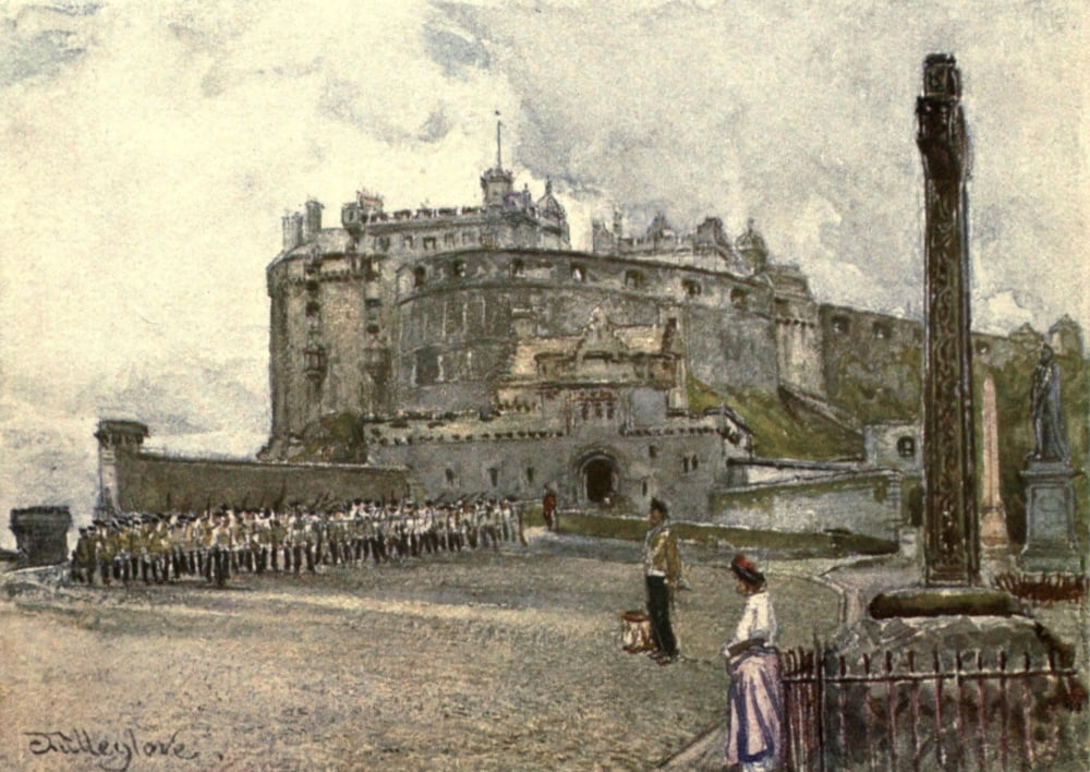 Edinburgh 1904 Edinburgh Castle from the Esplanade Canvas Art - John Fulleylove (24 x 36)