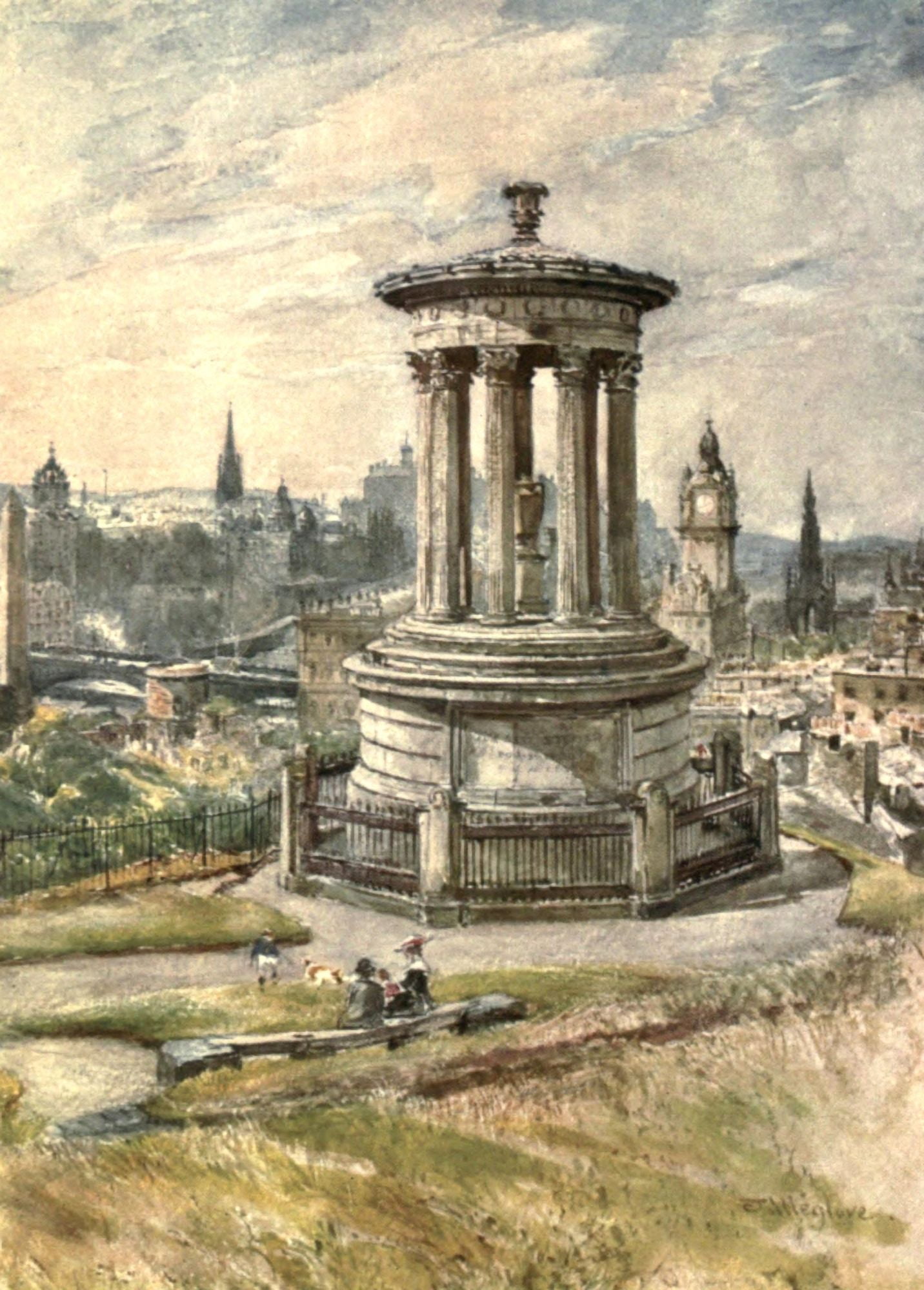 Edinburgh 1904 Edinburgh from Calton Hill Canvas Art - John Fulleylove (18 x 24)