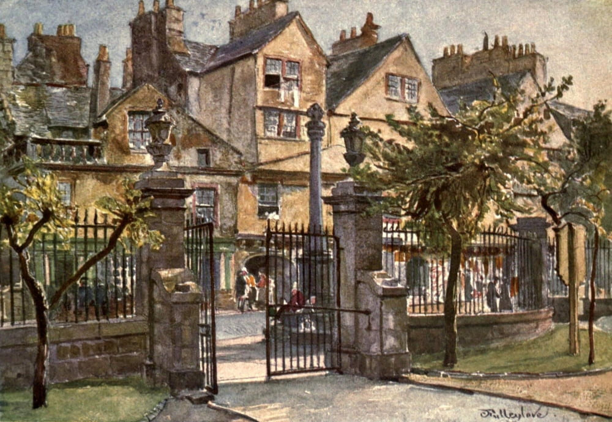 Edinburgh 1904 Old houses in Canongate Canvas Art - John Fulleylove (24 x 36)
