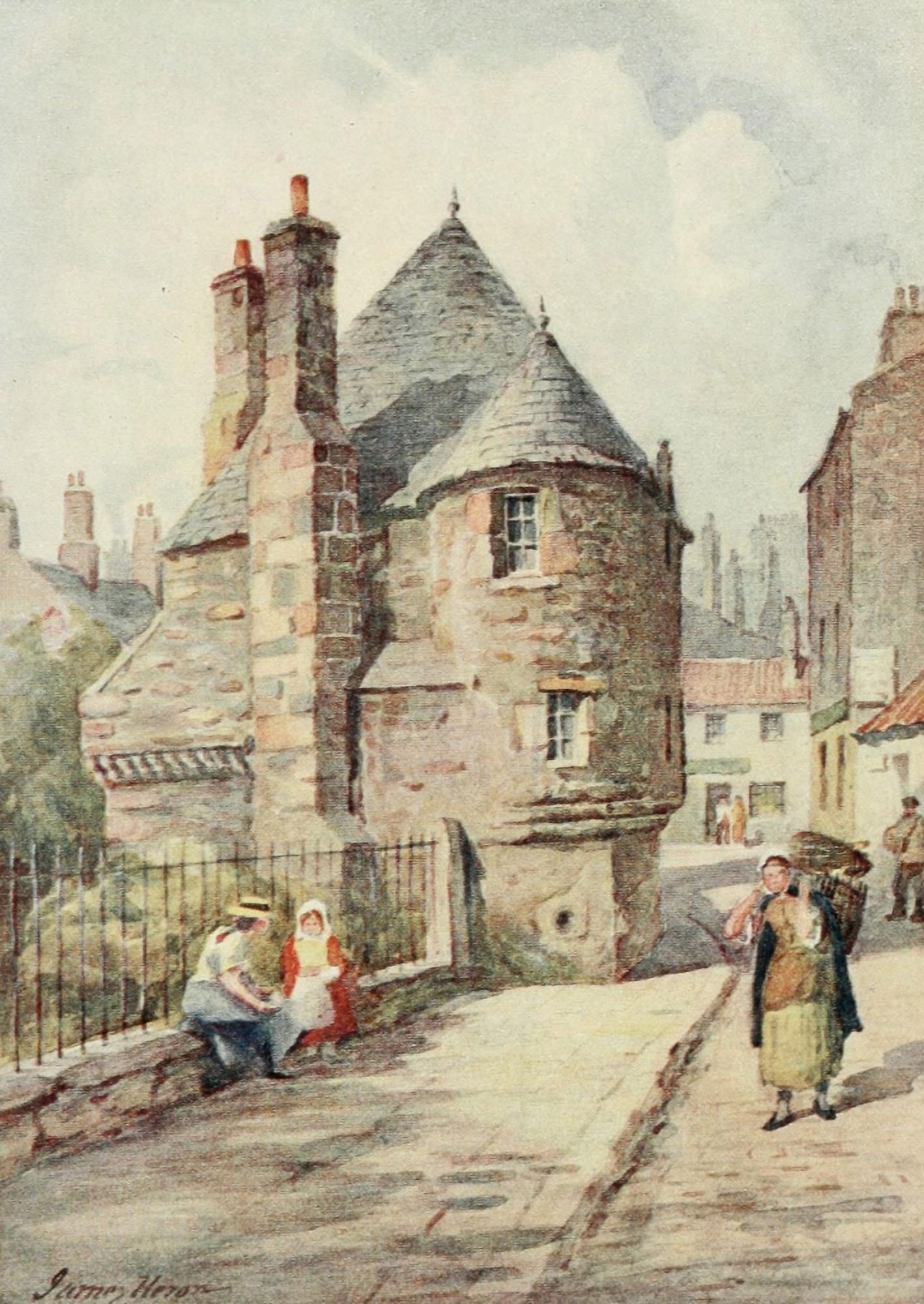 Edinburgh 1919 Bath house Holyrood Canvas Art - James Heron (18 x 24)