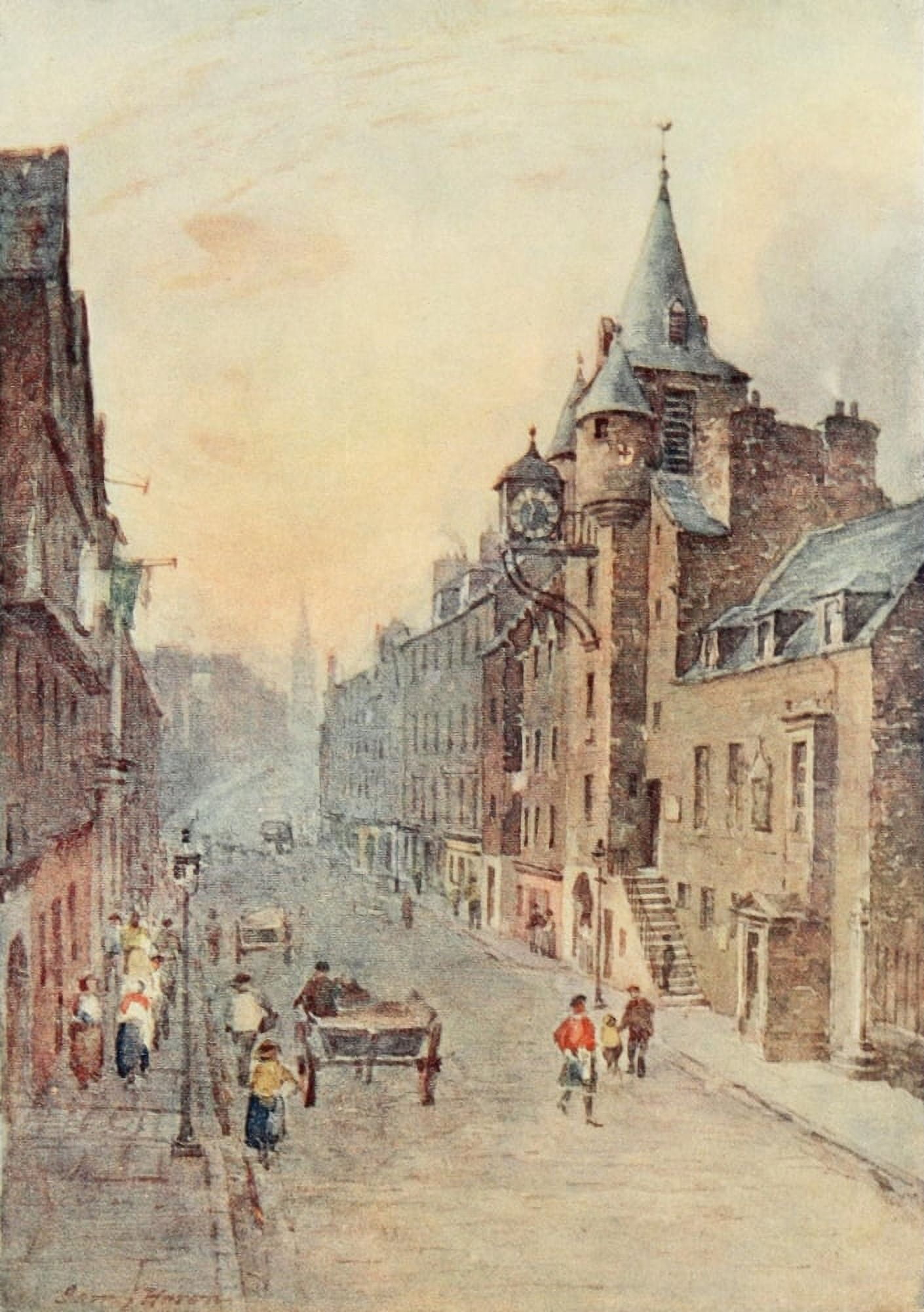 Edinburgh 1919 Canongate Tolbooth Canvas Art - James Heron (24 x 36)