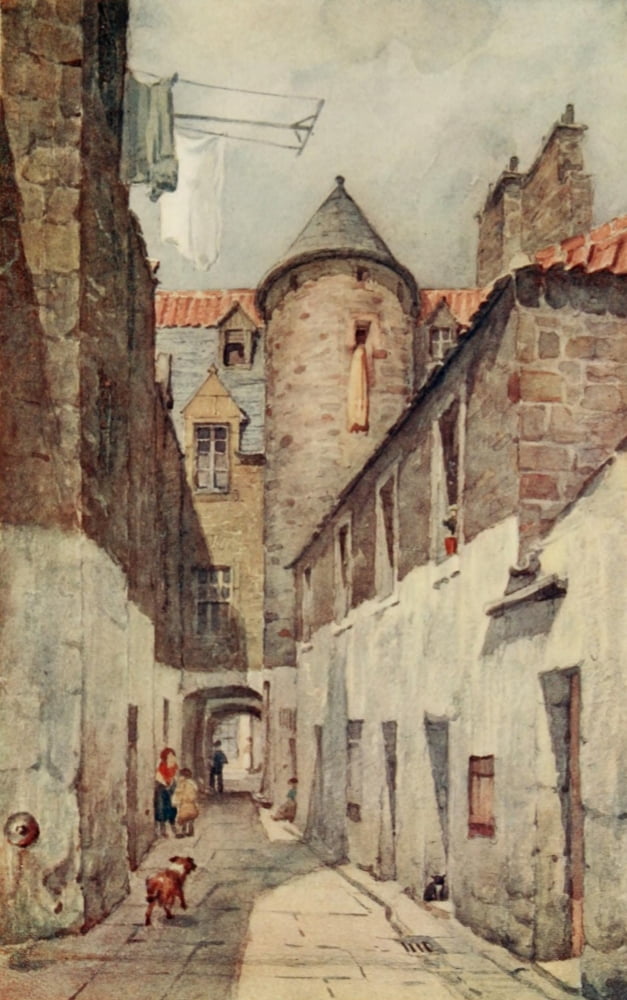 Edinburgh 1919 Playhouse Close Canongate Canvas Art - James Heron (24 x 36)