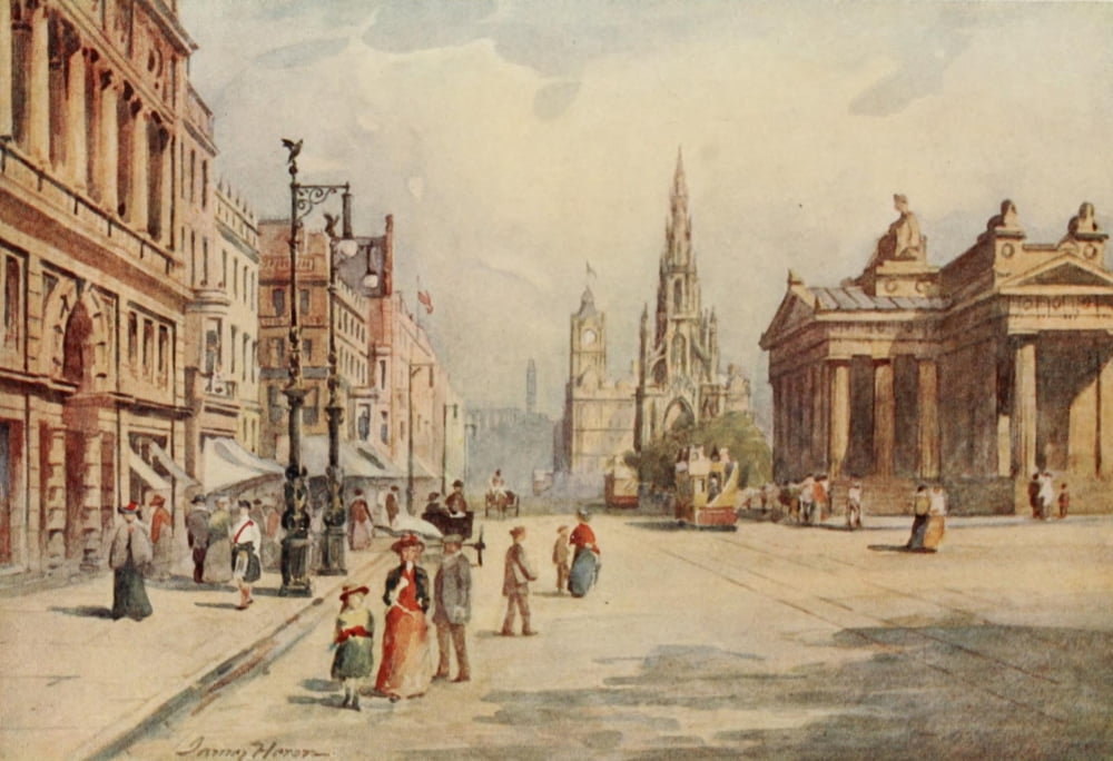 Edinburgh 1919 Princes Street Canvas Art - James Heron (24 x 36)