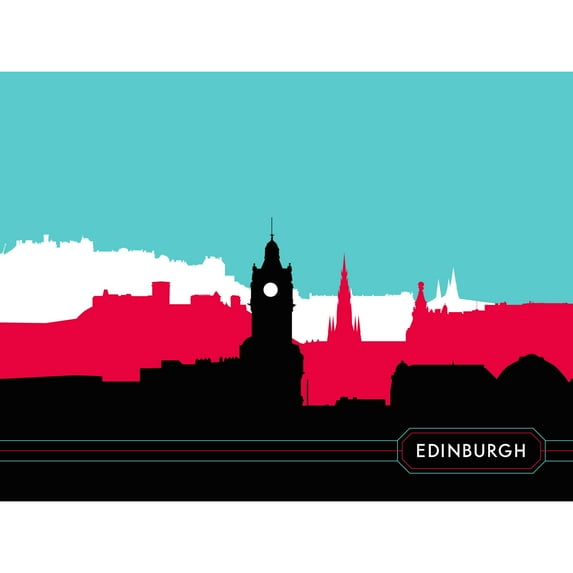 Edinburgh Bright Cityscape Large Wall Art Print 24X32