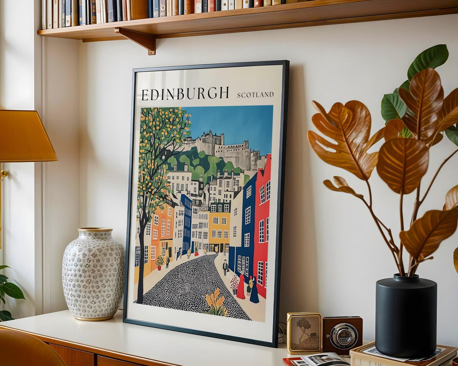 Edinburgh City Art Print - Scotland Travel Artwork with Historic ...