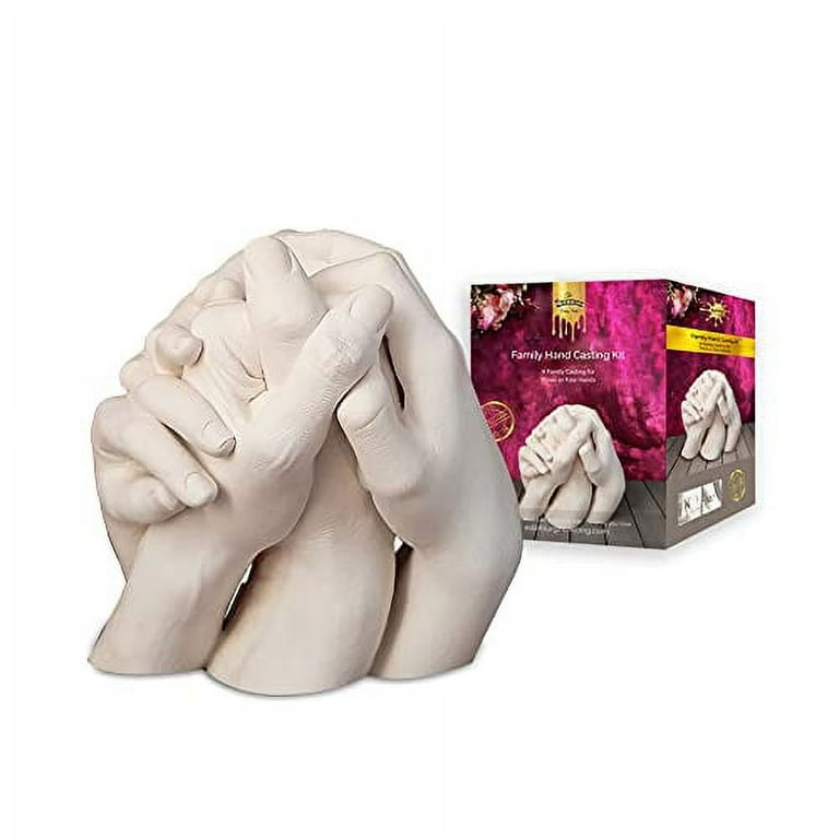 Family Hand Casting Kit for 4 - Premium DIY Hand Hold Statue Kit for  Mothers Day