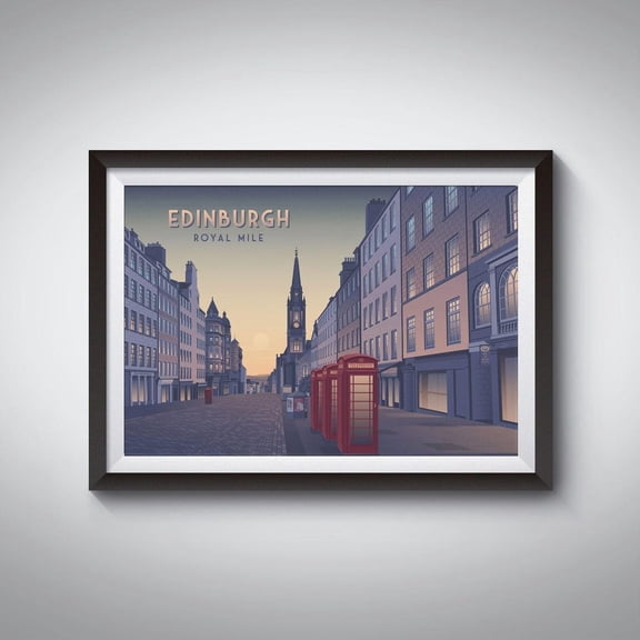 Edinburgh Royal Mile City Skyline Architecture Artwork, Unframed Paper Poster 8x10in