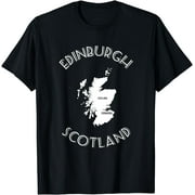 Edinburgh Scotland British Isles Sea Wales Ireland Map Coins T-Shirt