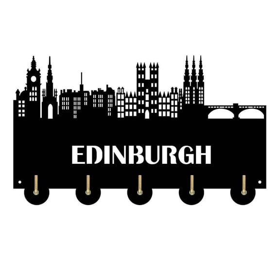 Edinburgh Scotland City Attractions Household Decor Wooden Wall Hooks Wall Hanger Coat Rack Keys Bags Clothes Multi-Purpose Keys Handbags Hook Gift for Designer