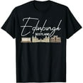 thumbnail image 1 of Edinburgh Scotland City Skyline Map Travel T-Shirt, 1 of 3