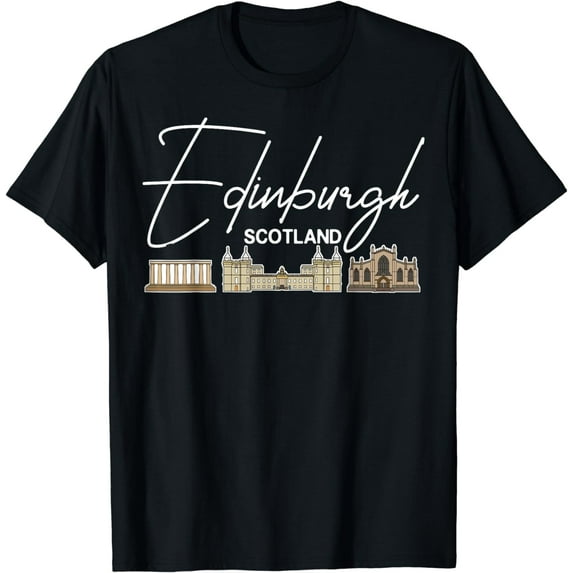 Edinburgh Scotland City Skyline Map Travel T-Shirt