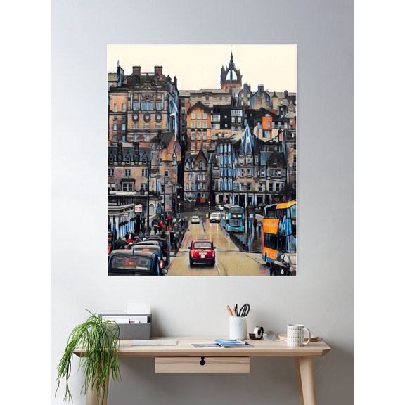 Edinburgh Skyline Poster Wall Art, Modern Wall Decor For Living Room Bedroom, 8x12 UNFRAMED