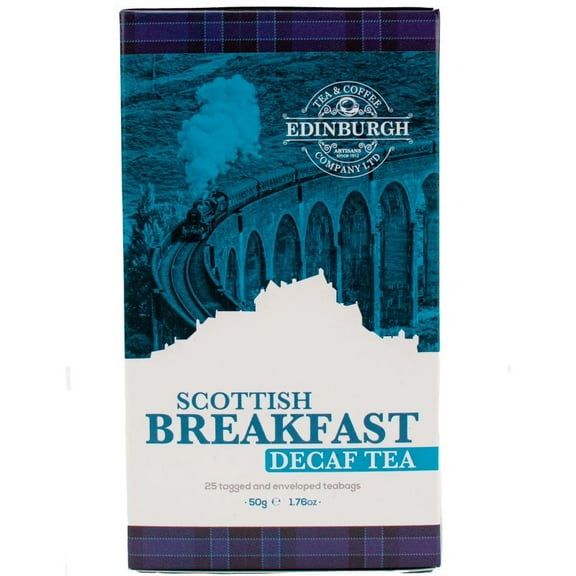 Edinburgh Tea & Coffee Company Premium Tea Bags Tea, Handcrafted in Scotland – Decaffeinated Breakfast Tea, 25 Sachets