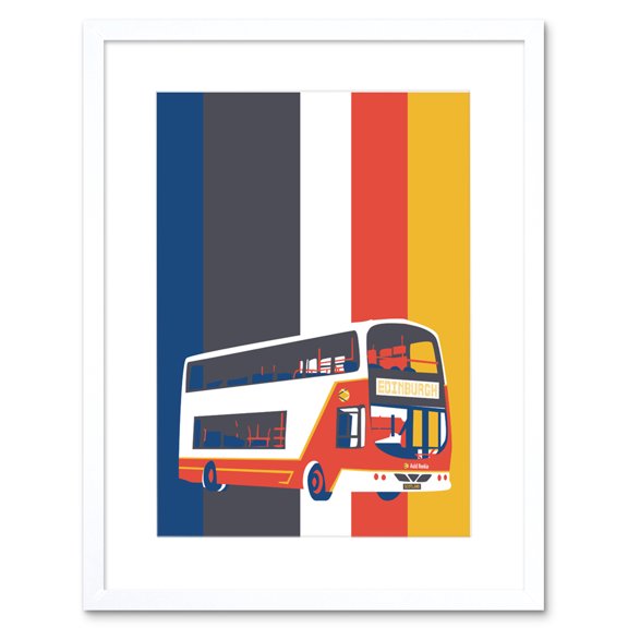 Edinburgh Transport Bus Framed Wall Art Print 9X7