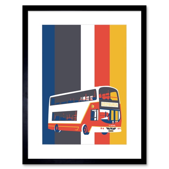 Edinburgh Transport Bus Framed Wall Art Print 9X7