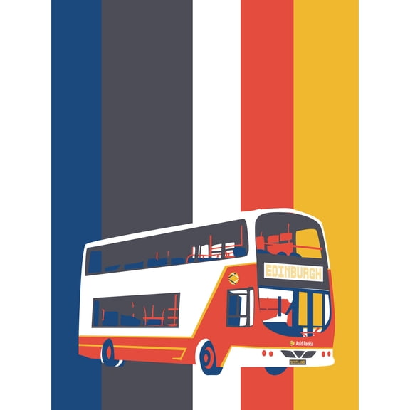 Edinburgh Transport Bus Large Wall Art Print 24X32
