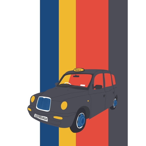 Edinburgh Transport Taxi Large Wall Art Print 24X32