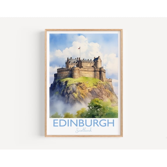 Edinburgh Travel Print, Travel Poster of Edinburgh, Scotland, Edinburgh Gift, Travel Watercolour Gift, 16x24 UNFRAMED