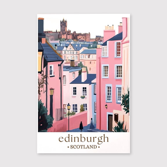 Edinburghh Scotland Print, Historic Cityscape Canvas, European Landmark Art, UK Travel Decor