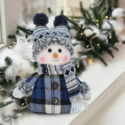 Ediodpoh 1 PCS Christmas Handmade Gift Cute Snowman Animated Plush Knit Doll Collectible Figurine Xmas Bedroom Home Decorations Holiday Presents Fabric Doll Cute Ski Swing Snowman Decora B_006