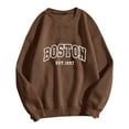 thumbnail image 1 of Ediodpoh 2025 Women's Hoodless Pullover Hatless Sweatershirt Sports Casual Top Letter Printing Color sweatshirts for women Brown_002 XXL, 1 of 3
