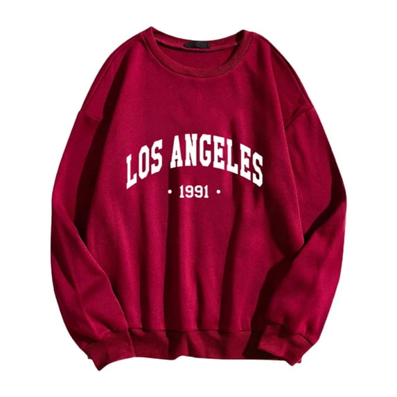 Ediodpoh 2025 Women's Hoodless Pullover Hatless Sweatershirt Sports Casual Top Letter Printing Color sweatshirts for women _001 XL