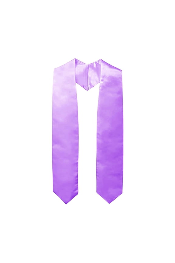 Academic Graduation Stole for Middle School High School Pure Color Honor Sash Silk Shawl for Adults Purple