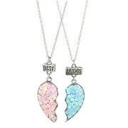 Ediodpoh BFF Necklace for 2 - Split Heart Pendant Friends Forever Friendship Necklace Gifts for Friend Necklace