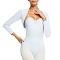 thumbnail image 1 of Ediodpoh Ballet Dance Wrap Top Women Long Sleeve Shawl Cover up Elegant Ballet Practice Wear Soft Stretchy White, 1 of 5