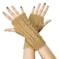 thumbnail image 1 of Ediodpoh Cable Knit Fingerless Gloves with Figure-8 Design Short Wrist Guard for Women Arm Warmth and Casual Use Gold, 1 of 5