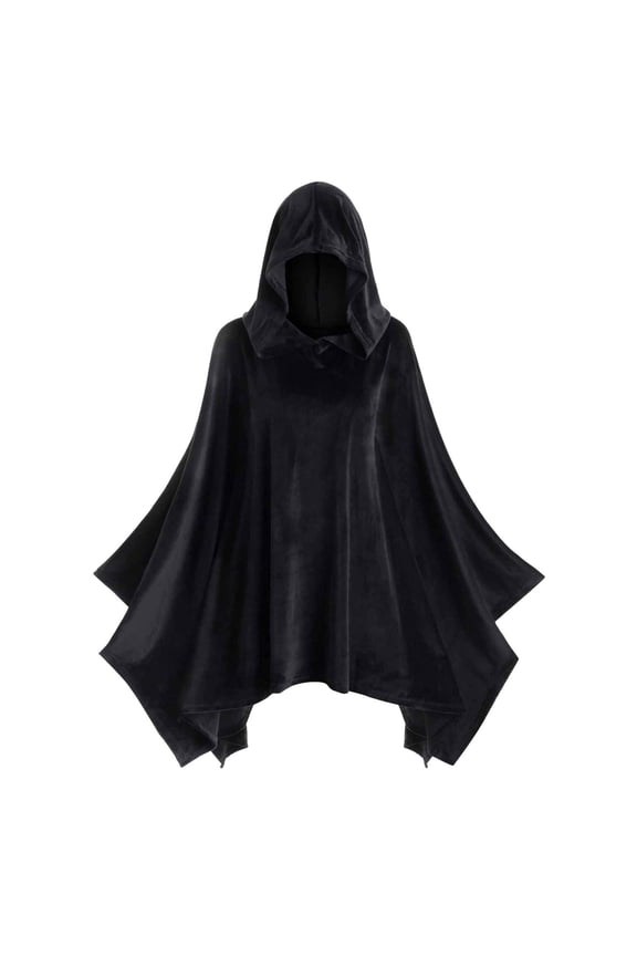 Cape Women Halloween Cloak Fashion Solid Hooded Matching Outfit Womens Hoodies & Sweatshirts Black L