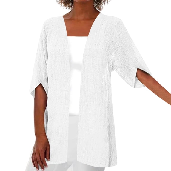 Ediodpoh Cardigan Sweaters for Women Lightweight Soft Comfortable Open Front Sweater Casual Loose Fit Knit Cover up for Spring Summer White S