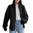 thumbnail image 1 of Ediodpoh Cardigan Sweaters for Women Sweater Coat Casual Zip up Stand Collar Long Sleeve Outerwear Black, 1 of 7