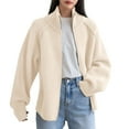 thumbnail image 1 of Ediodpoh Cardigan Sweaters for Women Sweater Coat Casual Zip up Stand Collar Long Sleeve Outerwear White, 1 of 7