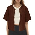 thumbnail image 1 of Ediodpoh Cardigan for Women Lightweight Cozy Short Sleeve Knit Sweater with Buttons Versatile Casual Outerwear for All Seasons Brown M, 1 of 5