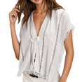 thumbnail image 1 of Fgnfyis Cardigan for Women Lightweight V Neck Lace Cardigan Summer Spring Fall Open Front Knit Sweater Casual Cover Up White M, 1 of 4