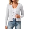 thumbnail image 1 of Ediodpoh Cardigan for Women Stylish V Neck Knit Design Pairs with Jeans Easy Care Versatile Solid Color Fashion Layering Piece White, 1 of 4