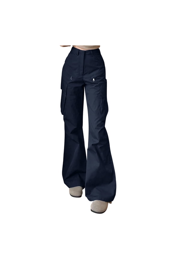 Cargo Pants Women Casual Straight Leg Utility Pants Stylish Workwear Trousers for Everyday Comfort Black XS