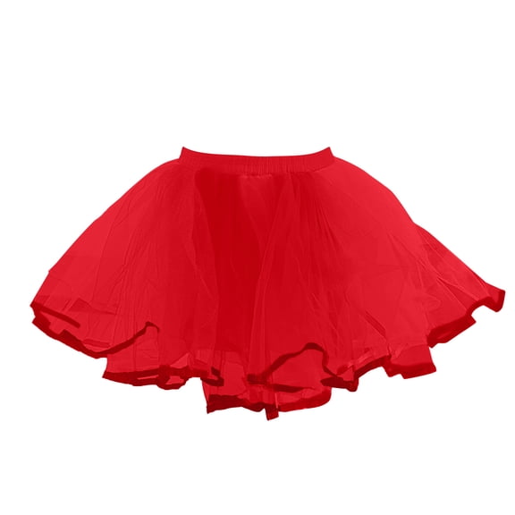 Ediodpoh Carnival Tutu Skirt Mesh Layered Skirt with Detachable Satin Ribbon for Flowy Party and Evening Events Skirts for Women Red One Size