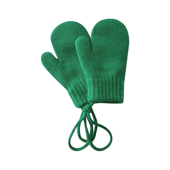 Ediodpoh Children 2025 Candy Color Halterneck Baby Gloves for Winter Warmth and Fashionable Outdoor Protection Green