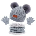 thumbnail image 1 of Ediodpoh Children Autumn Winter Hat Scarf and Gloves Set Warm Colorful Double Baby Set Grey, 1 of 3