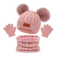 thumbnail image 1 of Ediodpoh Children Autumn Winter Hat Scarf and Gloves Set Warm Colorful Double Baby Set Pink, 1 of 3