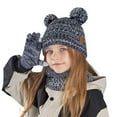 thumbnail image 1 of Riforla Children Winter Hat Scarf and Gloves Set Fashionable Outdoor Warm Three Piece Set Soft and Cozy Black, 1 of 9