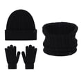 thumbnail image 1 of Ediodpoh Children Winter Knit Hat Scarf and Gloves Set Warm Windproof Ear Protection Three Piece Set Black, 1 of 6