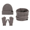 thumbnail image 1 of Ediodpoh Children Winter Knit Hat Scarf and Gloves Set Warm Windproof Ear Protection Three Piece Set Coffee, 1 of 6