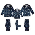 thumbnail image 1 of Ediodpoh Christmas Family Pajamas Matching Sets Printed Imitation Silk Long Sleeve Parent Child Outfit Home Pajamas for Kids Dark Blue_001 11-12 Years, 1 of 6