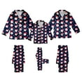 thumbnail image 1 of Ediodpoh Christmas Family Pajamas Matching Sets Printed Imitation Silk Long Sleeve Parent Child Outfit Home Pajamas for Women Navy_002 XL, 1 of 6