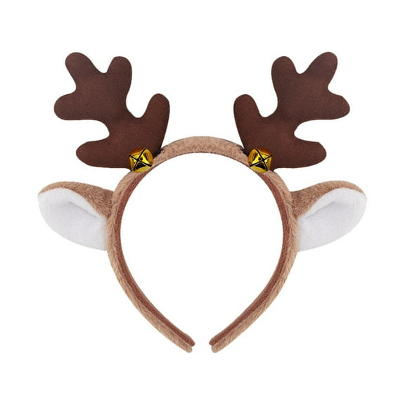 Ediodpoh Christmas Reindeer Headband with Ears Pie Headbuckle Hair Accessories for Childrens Dress up Props and Parties Coffee