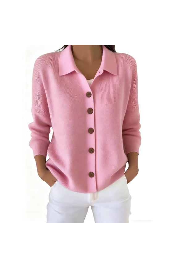 Ediodpoh Classic Knit Button Front Womens Cardigan Cozy Solid Blend Sweater Jacket for Casual Everyday Wear Red XXXXL